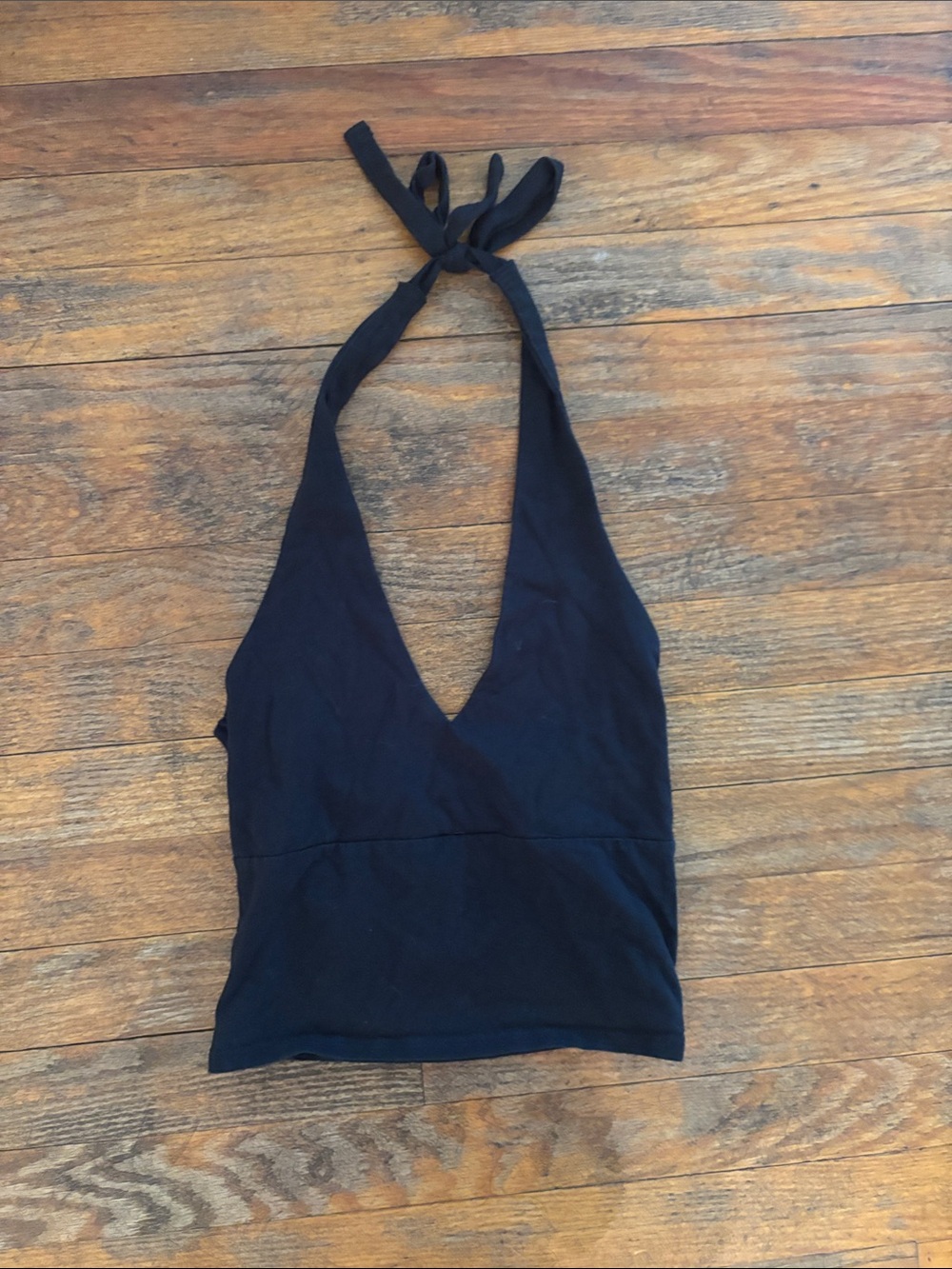 Hollister Black Halter V-Neck Crop Top